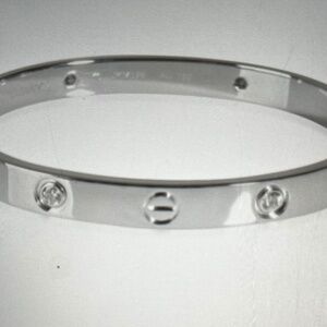 Love SCREW AND GEMS Lock bracelet SMALL BANGLE BRACELET SILVER